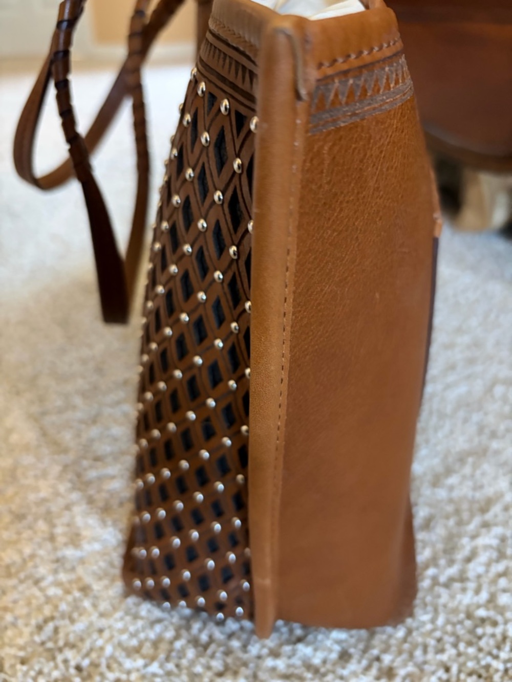 Brighton Riva Russet Leather Tote with Heart Charm - Picture 10 of 13